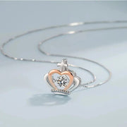 Crown Zircon Necklace With Message Card - Essentialshouses