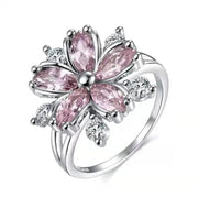 Cute Female Pink Crystal Stone Ring - Essentialshouses