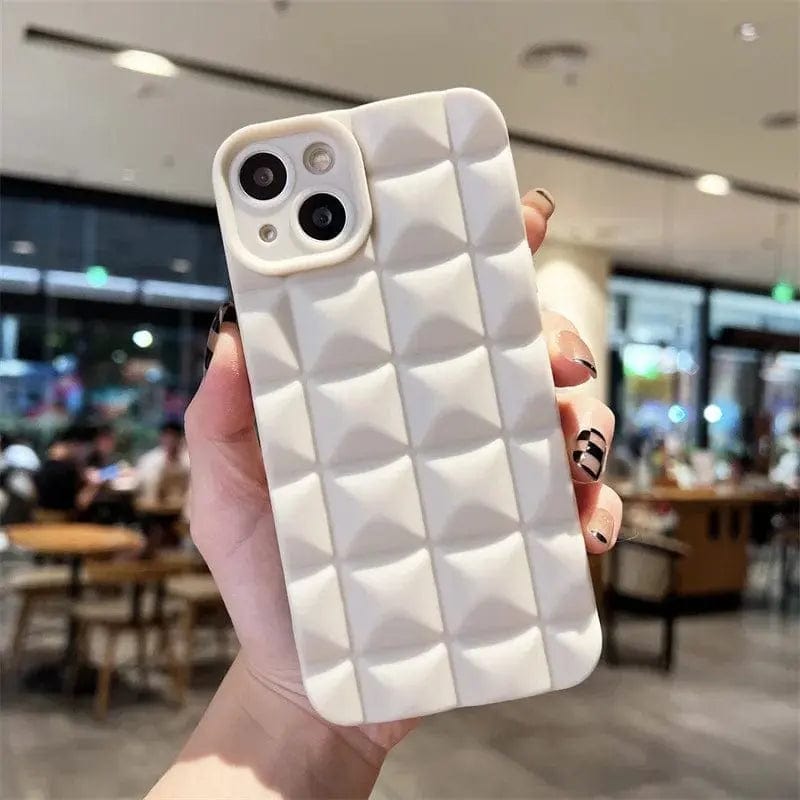 Fashion 3D Grid Matte Phone Case - Essentialshouses