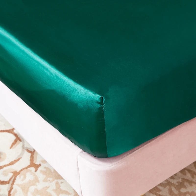 Satin Rayon Fitted Sheet Mattress Cover - Essentialshouses