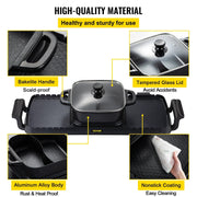Electric 2in1 BBQ Pan Grill Hot Pot - Essentialshouses