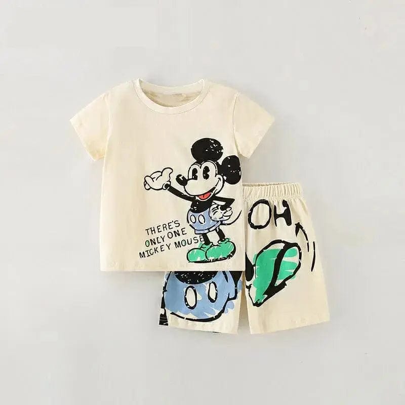 Kids Leisure Mickey Mouse Shirt Set - Essentialshouses