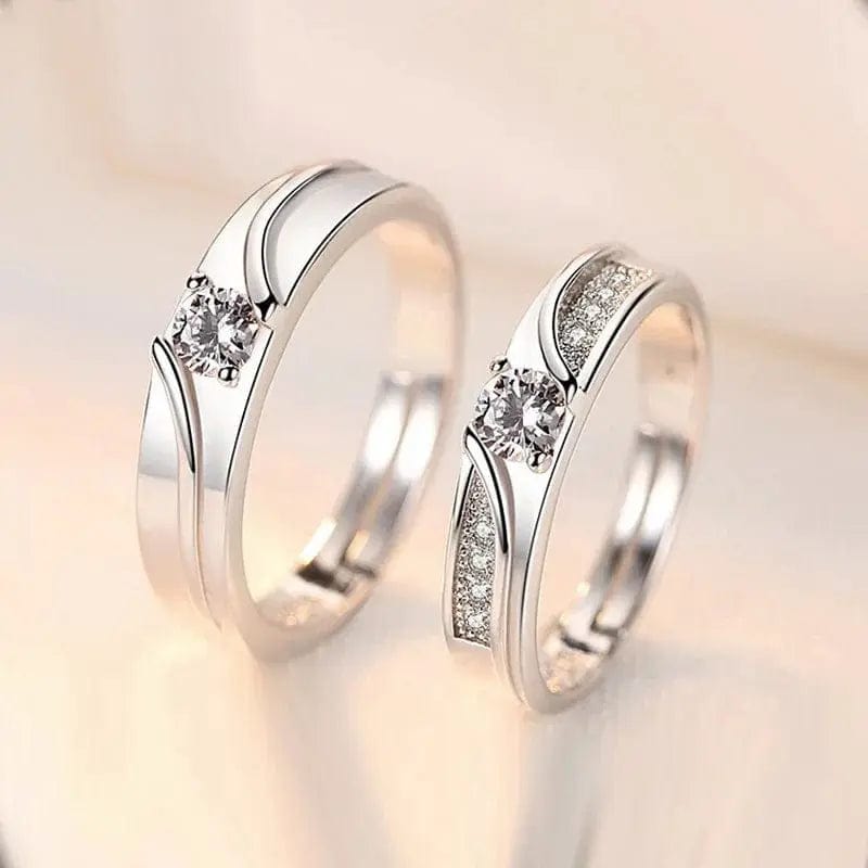 Luxury AAA Zircon Couple Paired Ring - Essentialshouses