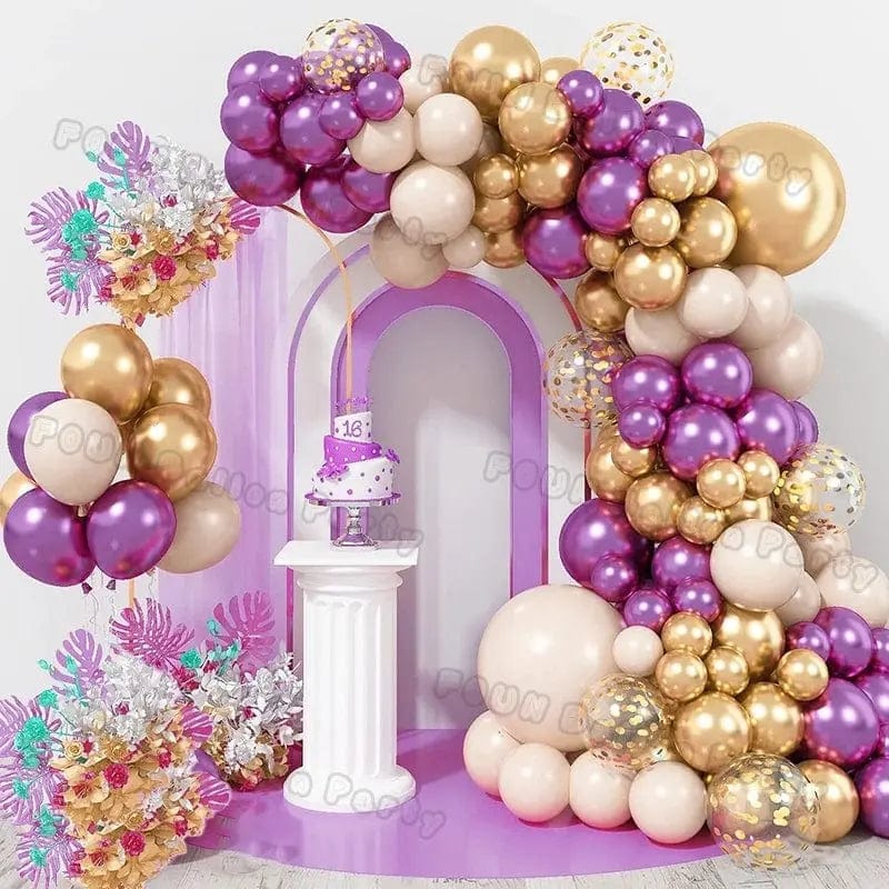Metal Purple Balloons Garland Arch Kit - Essentialshouses