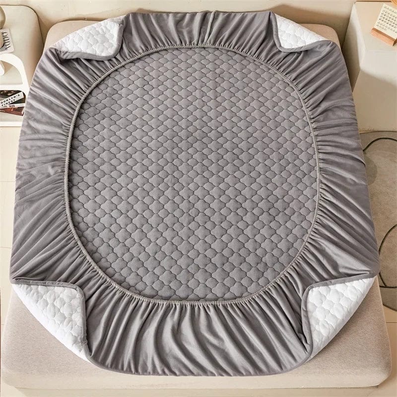 Thicken Velvet Quilted Bed Pad Cover - Essentialshouses