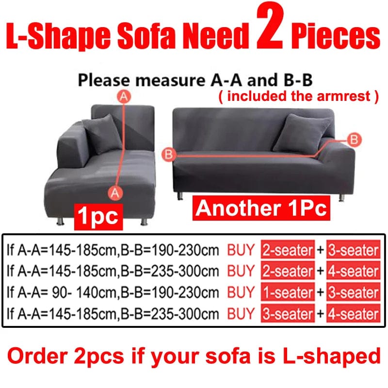 Elastic L Shaped Corner Sofa Cover - Essentialshouses