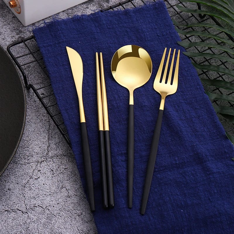 Luxury Gold Cutlery Dinnerware Set - Essentialshouses
