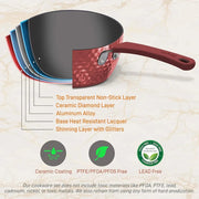 Essentialshouses 🍳11‑Piece Ceramic Nonstick Cookware Set – PTFE/PFOA/PFOS-Free, Coffee Ceramic Coating