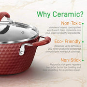 Essentialshouses 🍳11‑Piece Ceramic Nonstick Cookware Set – PTFE/PFOA/PFOS-Free, Coffee Ceramic Coating