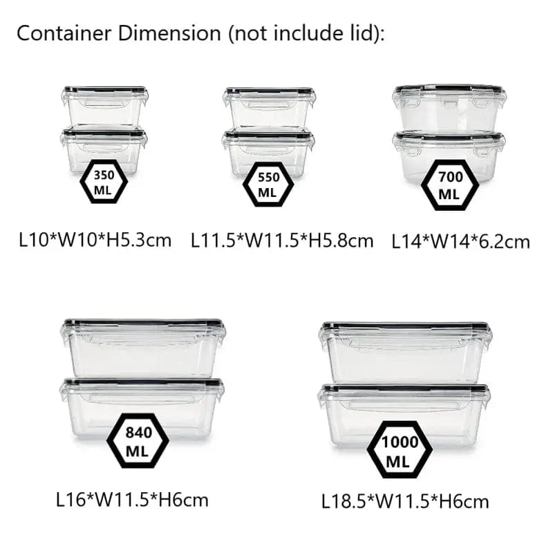 Essentialshouses 🧊Airtight Food Storage Container – Leak-Proof BPA-Free Plastic with Snap Lock Lid
