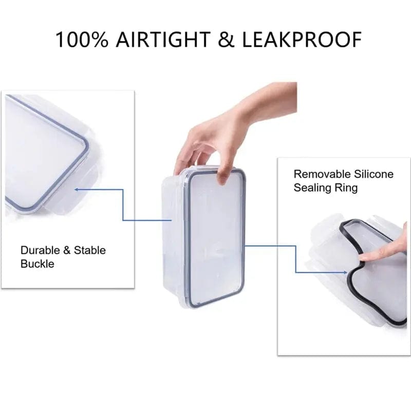 Essentialshouses 🧊Airtight Food Storage Container – Leak-Proof BPA-Free Plastic with Snap Lock Lid
