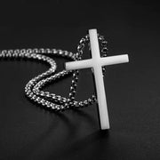 Essentialshouses Big Stainless Steel Cross Pendant Necklace