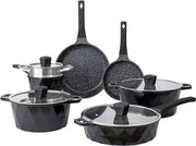 Essentialshouses Black 11 PC. Set 🍳Country Kitchen 13‑Piece Indigo Induction Cookware Set – Nonstick Cast Aluminum
