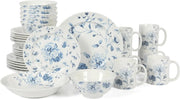 Essentialshouses Blue Floral / Service For 6 (30pcs 🌸Empress Bouquet 30‑Piece Porcelain Dinnerware Set – Blue Floral Service for 6