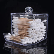Essentialshouses 🧺 Cotton Swab Storage Box with Bamboo Lid – Elegant & Eco-Friendly Organization