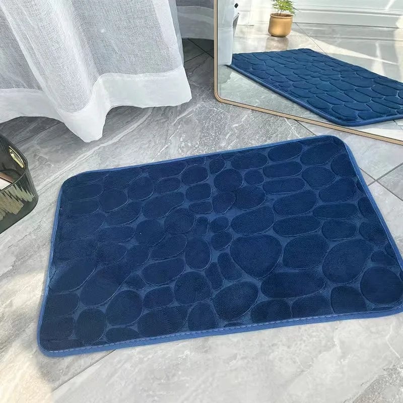 Essentialshouses Dark Blue / 400MMx600MM š Hot Cobblestone Embossed Bath Mat ā Plush Comfort Meets Modern Design