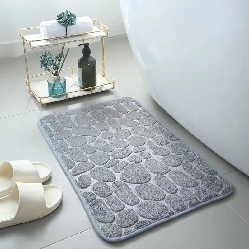 Essentialshouses Gray / 400MMx600MM š Hot Cobblestone Embossed Bath Mat ā Plush Comfort Meets Modern Design