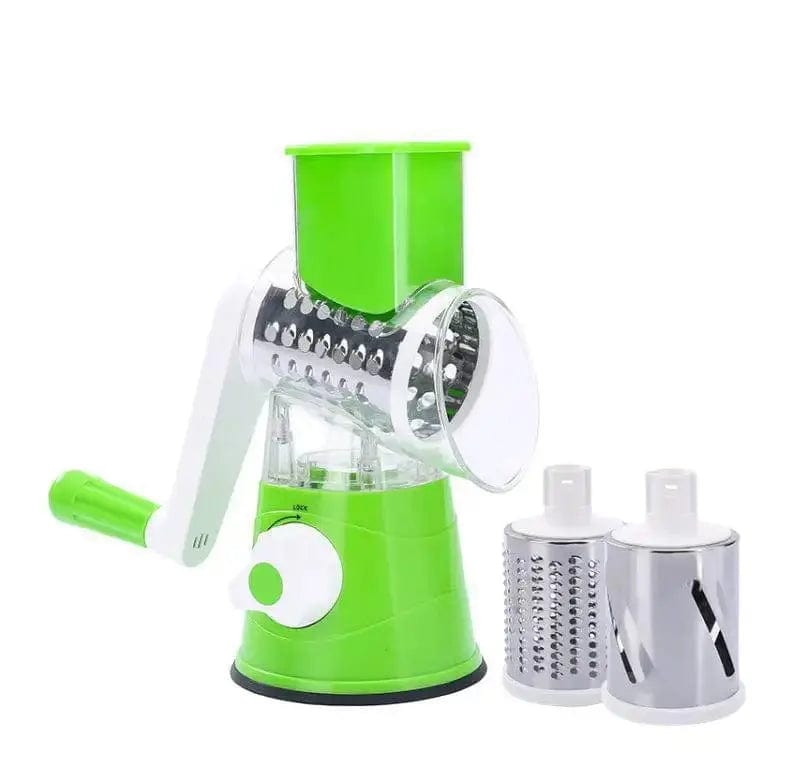 Essentialshouses green 🧀 Manual Rotary Cheese Grater – 3-in-1 Vegetable Slicer, Shredder & Chopper for Kitchen Use