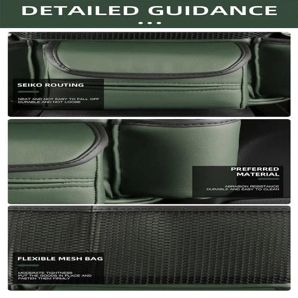 Essentialshouses Leather Car Seat Middle Hanger Storage Bag