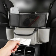 Essentialshouses Leather Car Seat Middle Hanger Storage Bag
