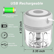 Essentialshouses 🔪Mini Electric Garlic Chopper – USB Rechargeable Food Processor (100ML/250ML) for Garlic, Onion & Vegetables