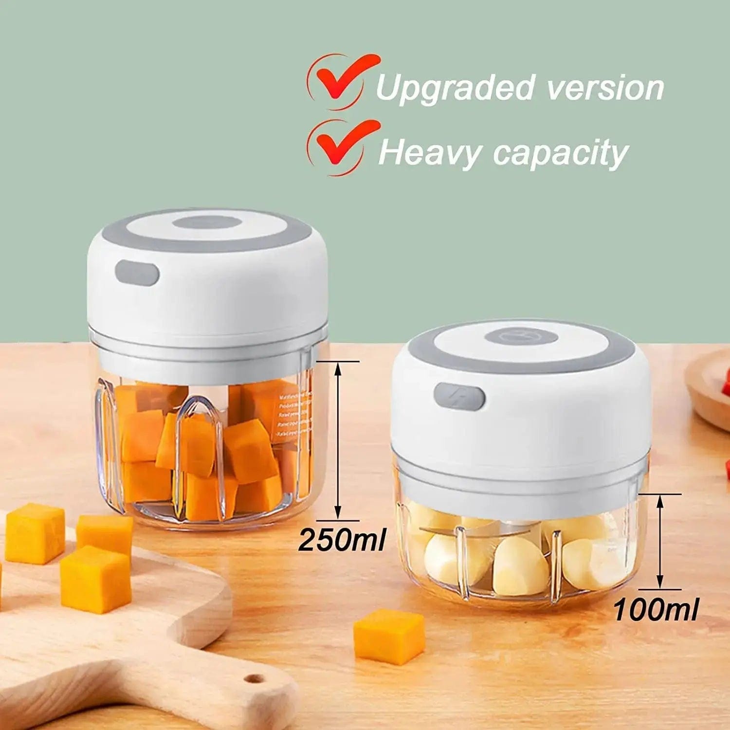 Essentialshouses 🔪Mini Electric Garlic Chopper – USB Rechargeable Food Processor (100ML/250ML) for Garlic, Onion & Vegetables