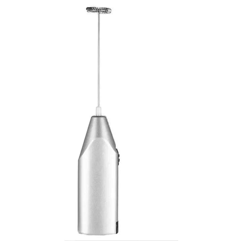 Essentialshouses Silver ☕ Rechargeable Milk Frother – Handheld Coffee Whisk & Egg Beater