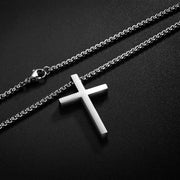 Essentialshouses Small Stainless Steel Cross Pendant Necklace