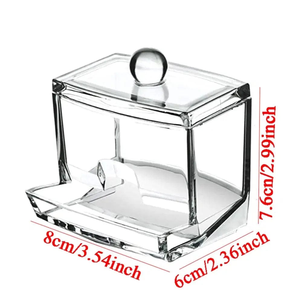 Essentialshouses square 🧺 Cotton Swab Storage Box with Bamboo Lid – Elegant & Eco-Friendly Organization