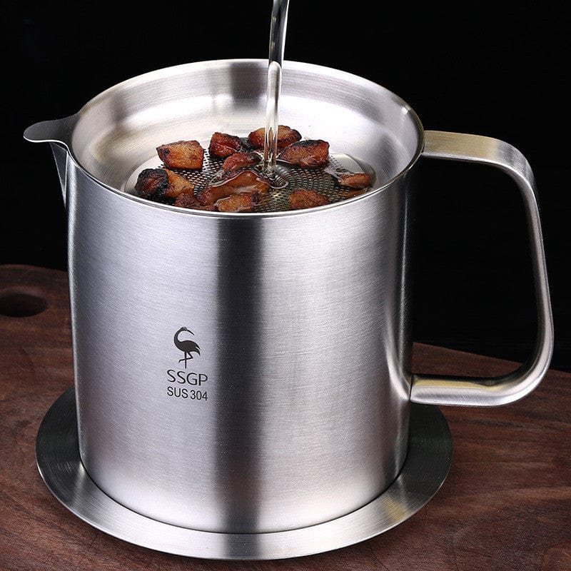 Essentialshouses Stainless Steel Oil Filter Pot π’οΈ Stainless Steel Kitchen Oil Filter Pot β Clean, Store & Reuse Cooking Oil Easily!