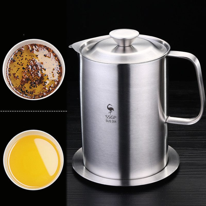 Essentialshouses Stainless Steel Oil Filter Pot π’οΈ Stainless Steel Kitchen Oil Filter Pot β Clean, Store & Reuse Cooking Oil Easily!