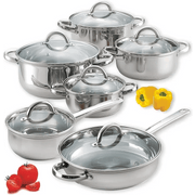 Essentialshouses United States 🍳12‑Piece Stainless Steel Cookware Set – Induction-Ready Pots & Pans with Lids