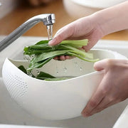 Essentialshouses WHITE πRice Drainage Basket β Multi-Purpose Kitchen Strainer for Washing Rice, Fruits & Vegetables