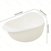 Essentialshouses WHITE πRice Drainage Basket β Multi-Purpose Kitchen Strainer for Washing Rice, Fruits & Vegetables
