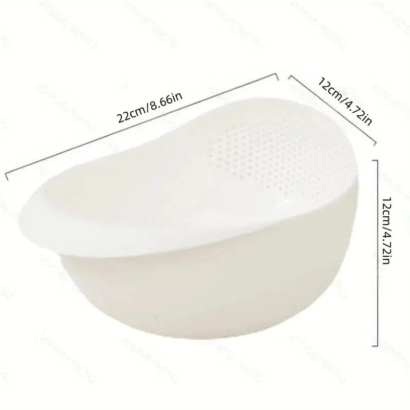 Essentialshouses WHITE πRice Drainage Basket β Multi-Purpose Kitchen Strainer for Washing Rice, Fruits & Vegetables