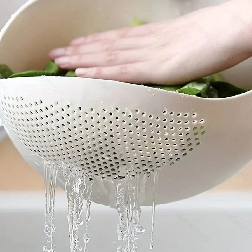 Essentialshouses WHITE πRice Drainage Basket β Multi-Purpose Kitchen Strainer for Washing Rice, Fruits & Vegetables