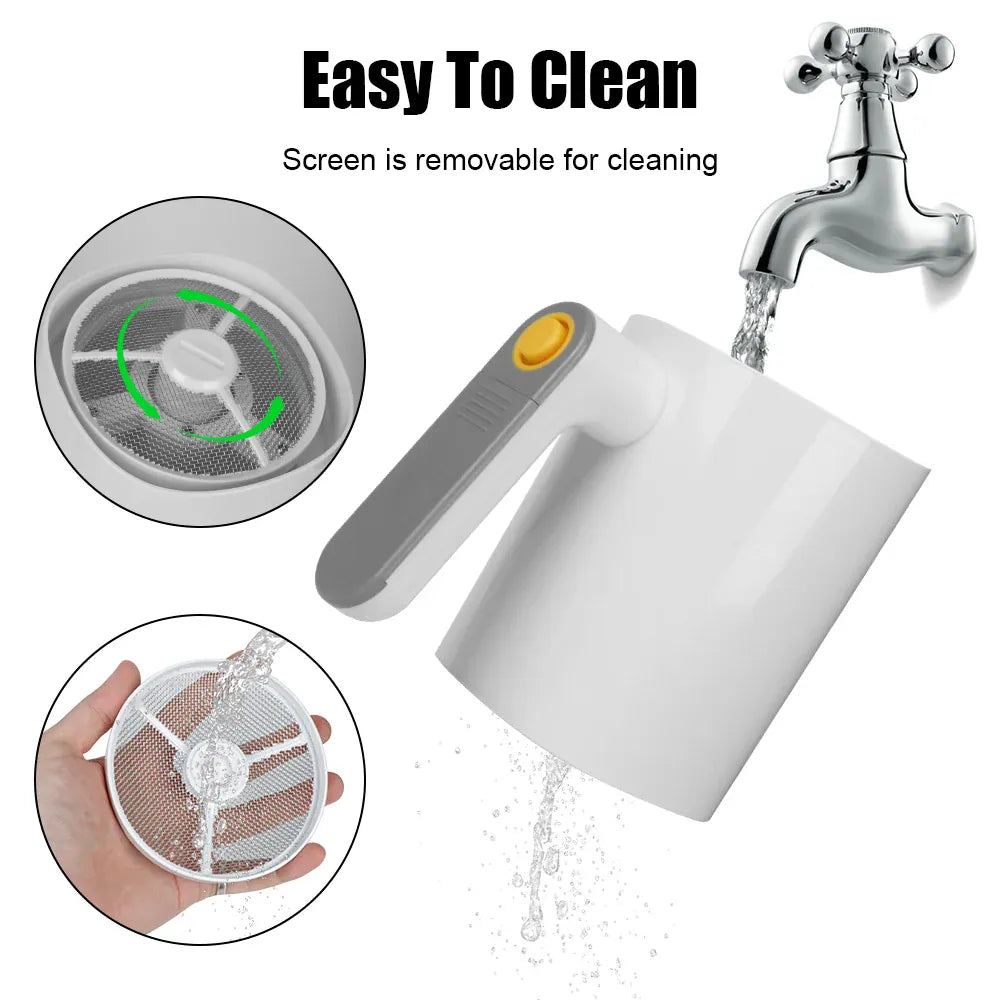 Essentials House WHITE Kitchen Pastry Cake Tool Handheld Stainless Steel Screen Cup Shaped Electric Flour Sieve Flour Sifter