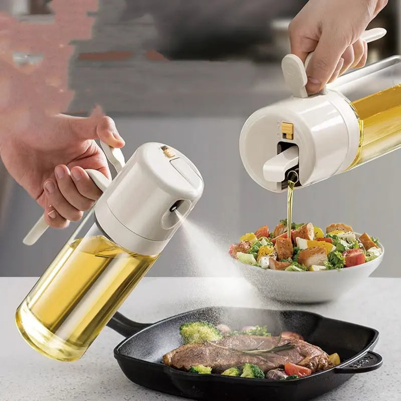 Essentialshouses Kitchen Tools & Gadgets 2 In 1 Oil Sprayer Bottle BBQ Cooking Oil Dispenser Olive Oil Pourers Sprayer Kitchen Baking Oil Mister Vinegar Bottle