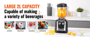 Essentials House WHITE 2L Smoothie Blender Professional Countertop Fruit Food Processor Mixer Maker with Stainless Steel