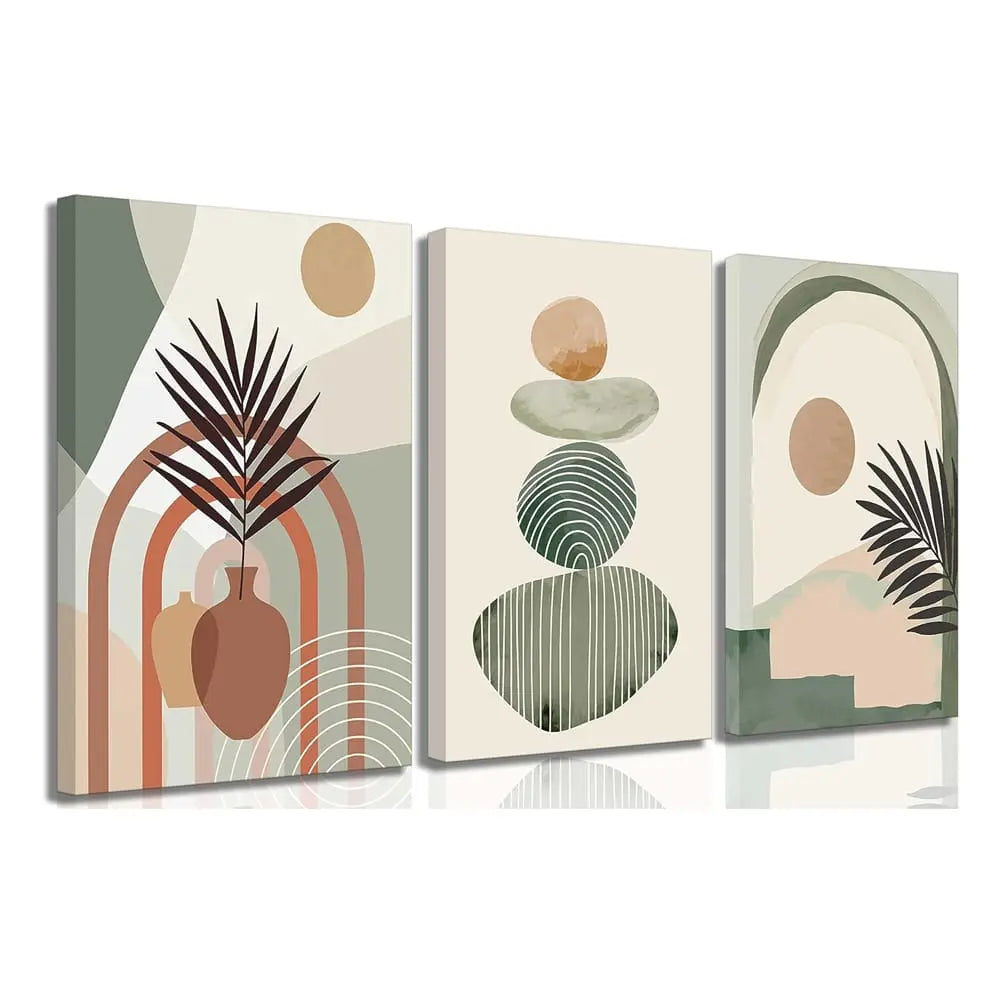 Essentials House Home & Décor 12x16 3 Pcs Boho Art Wall Decor Canvas Wall Art Decor Stretched And Framed Ready To Hang Size