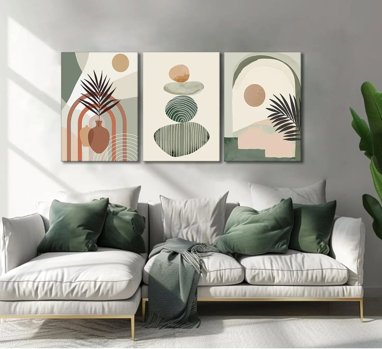 Essentials House Home & Décor 12x16 3 Pcs Boho Art Wall Decor Canvas Wall Art Decor Stretched And Framed Ready To Hang Size