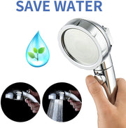 Handheld shower head with three spray modes and a one-key stop button