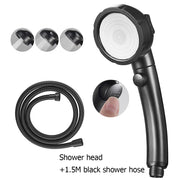 Black handheld shower head with a 1.5m shower hose