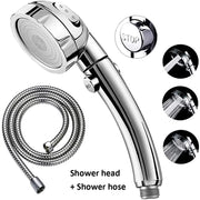 Silver handheld shower head with a 1.5m shower hose