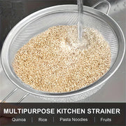 Essentials House 3PCS 3pcs/set Stainless Steel Fine Mesh Strainers Multipurpose Flour Sifter For Baking With Handle Flour