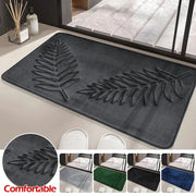 Essentials House 3 Piece Bathroom Mat Memory Foam Ultra Soft and Absorbent Leaf Bath Rugs Thick Washable For Bathroom Toilet