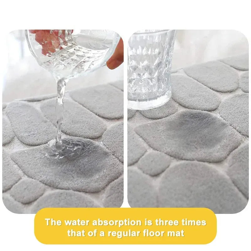 Essentials House 3 Piece Bathroom Mat Memory Foam Ultra Soft and Absorbent Leaf Bath Rugs Thick Washable For Bathroom Toilet