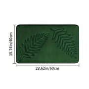 Essentials House Green 40x60cm / 400MMx600MM 3 Piece Bathroom Mat Memory Foam Ultra Soft and Absorbent Leaf Bath Rugs Thick