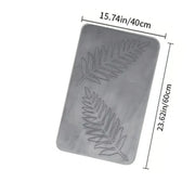 Essentials House Light Gray 40x60cm / 400MMx600MM 3 Piece Bathroom Mat Memory Foam Ultra Soft and Absorbent Leaf Bath Rugs