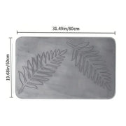 Essentials House Light Gray 50x80cm / 400MMx600MM 3 Piece Bathroom Mat Memory Foam Ultra Soft and Absorbent Leaf Bath Rugs